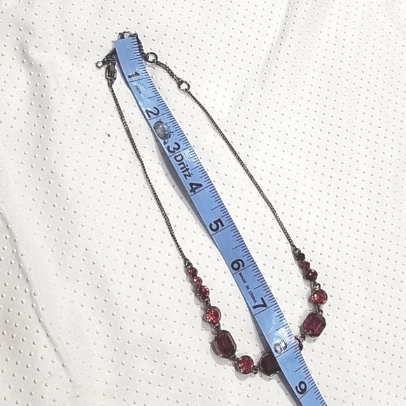 Givenchy Red Ruby Stones Tone Necklace. - Picture 10 of 11
